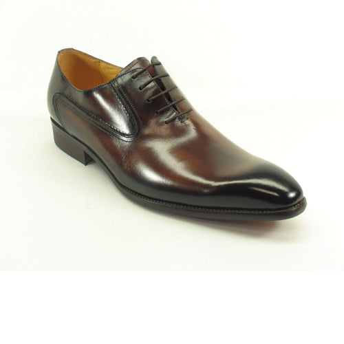 Mens Two Tone Hand Painted Leather Dress Shoe in Cognac