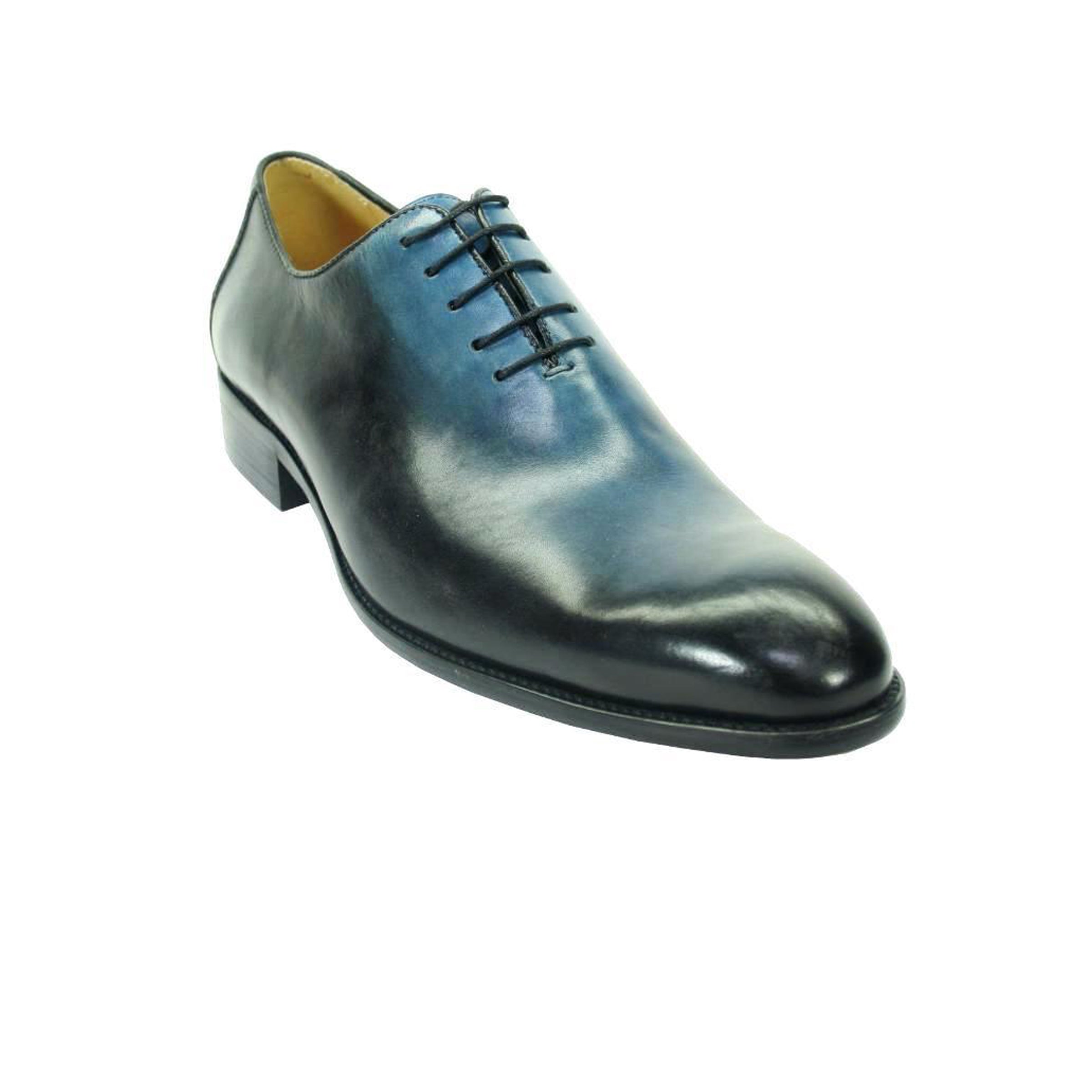Mens Carrucci Wholecut Leather Dress Shoe Oxford in Cognac