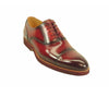 Mens Carrucci Semi-Casual Painted Leather Dress Shoe in Burgundy
