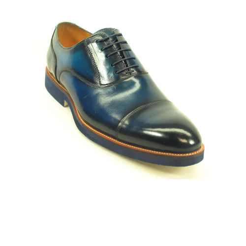 Mens Carrucci Semi-Casual Painted Leather Dress Shoe in Grey
