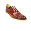 Mens Carrucci Semi-Casual Painted Leather Dress Shoe in Burgundy