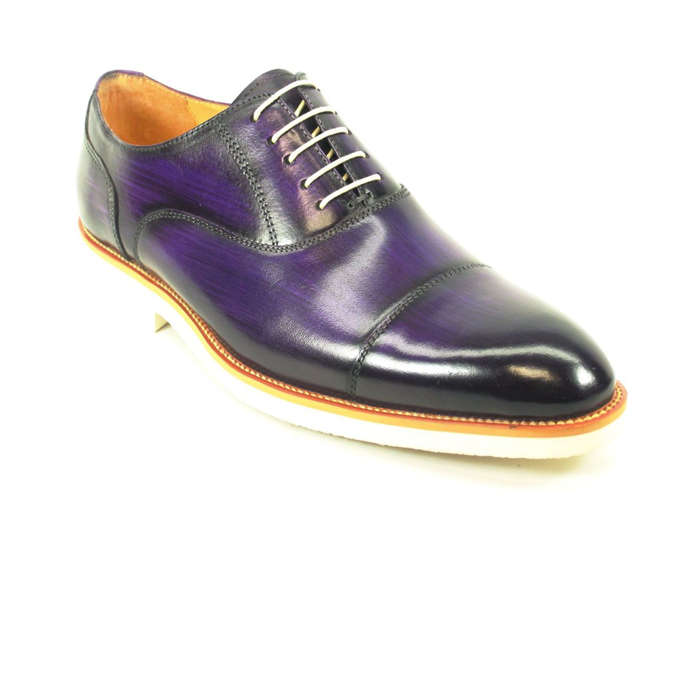 Mens Carrucci Semi-Casual Painted Leather Dress Shoe in Cobalt Blue