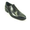 Mens Carrucci Whole Cut Leather Medallion Dress Shoe in Black