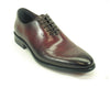 Mens Carrucci Whole Cut Leather Medallion Dress Shoe in Burgundy