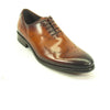 Mens Carrucci Whole Cut Leather Medallion Dress Shoe in Cognac
