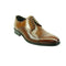 Mens Carrucci Perforated Leather Cap Toe Dress Shoe in Cognac