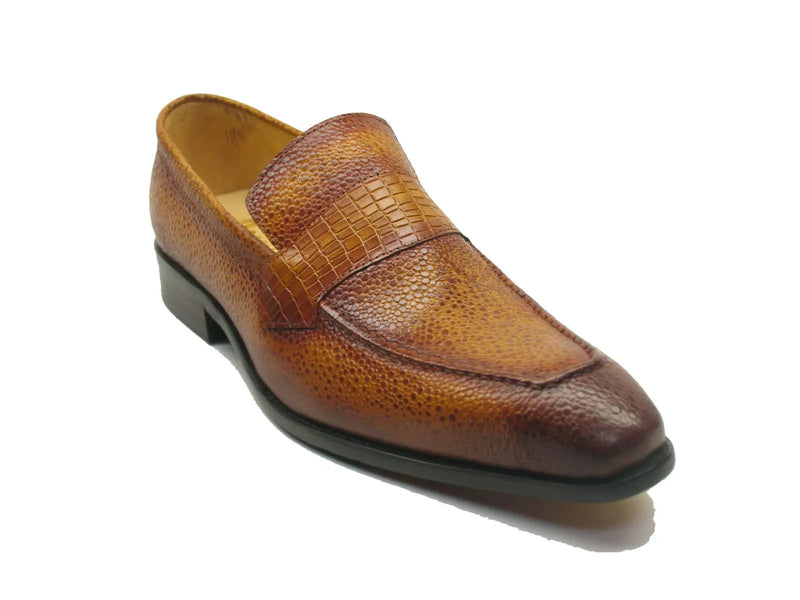 Carrucci Caviar Calf Penny Loafer - Luxury Italian Leather Shoe