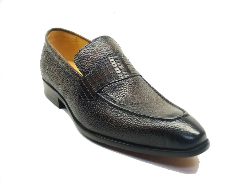Carrucci Caviar Calf Penny Loafer - Luxury Italian Leather Shoe