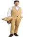 Champagne Prom Tuxedo - Perfect Wedding Suit Vested Rhinestone Lapelled