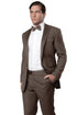 Men's Slim Fit One Button Satin Trim Peak Lapel Prom & Wedding Tuxedo In Champagne