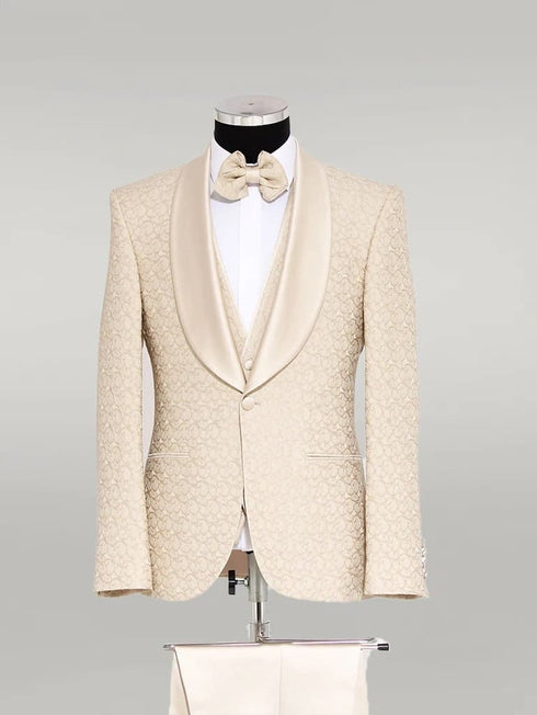 Champaign Suit - Champaign Wedding Tuxedo - Groom Suit