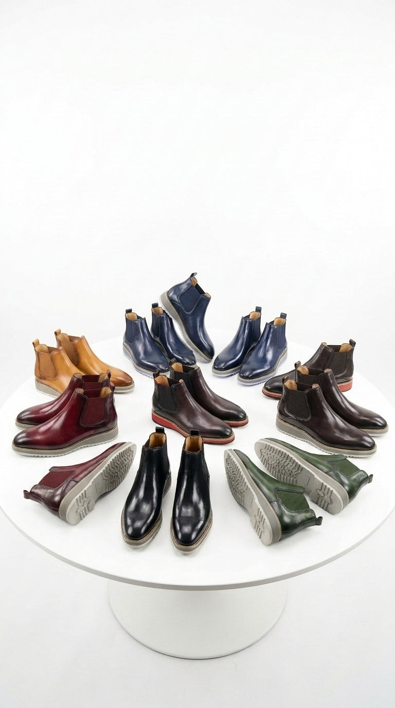Carrucci Men’s Patina Chelsea Boots, Luxury Dress Casual Ankle Boots in Multi-Color Styles
