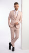 Men’s Blush Pink 1 Button Peak Lapel Suit, Wedding and Prom Formal Suit