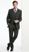 Men’s Black Pinstripe 3 Piece Suit, Vested 2 Button Formal Wedding Business Suit