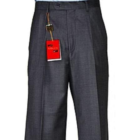 Mens 50 Pleated Dress Pants Mizzani Pleated Super 120'S - AlbertoNardoniStore