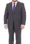 Mix And Match Suits Men's Portly Fit Charcoal Gray Solid 2 Button Super 130'S Suit - Options: Dark Grey Suit Executive Fit Suit - Mens Portly Suit