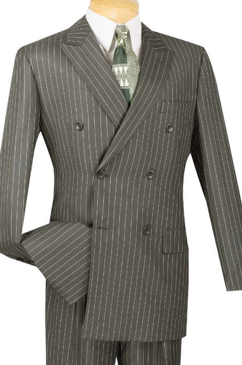 Mens Grey Pinstripe Suit - Charcoal Gray Pinstripe Suit