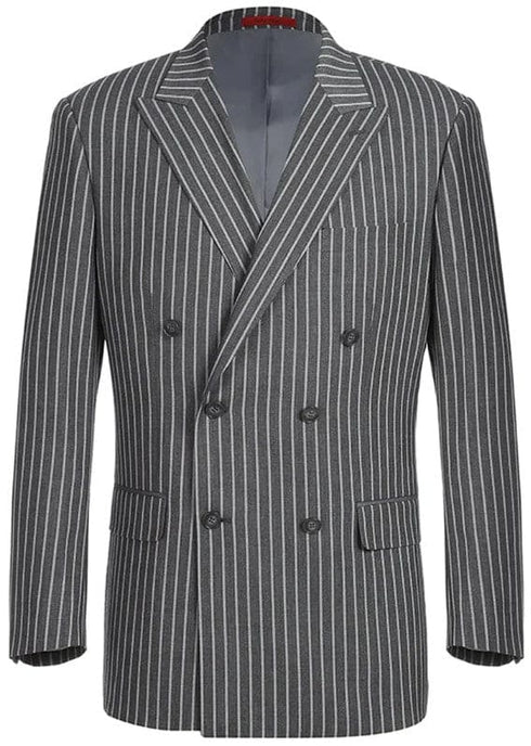 Mens Grey Pinstripe Suit Classic Fit Notch Lapel Charcoal - Gray Pinstripe Suit