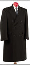 Mens Black Overcoat - Black Double Breasted Overcoat - Full length Topcoat in Australian Wool Fabric in 7 Colors