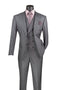 Charcoal Modern Fit 3-Piece Suit with Lapel Vest & Adjustable Pants