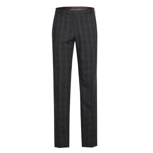 Stretch Performance Single Breasted Slim Fit Charcoal Plaid
