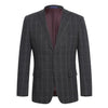 Stretch Performance Single Breasted Slim Fit Charcoal Plaid