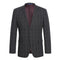 Stretch Performance Single Breasted Slim Fit Charcoal Plaid