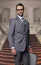 Mens Classic 3pc Two Button Solid Charcoal Extra Fine Italian Fabric Suit