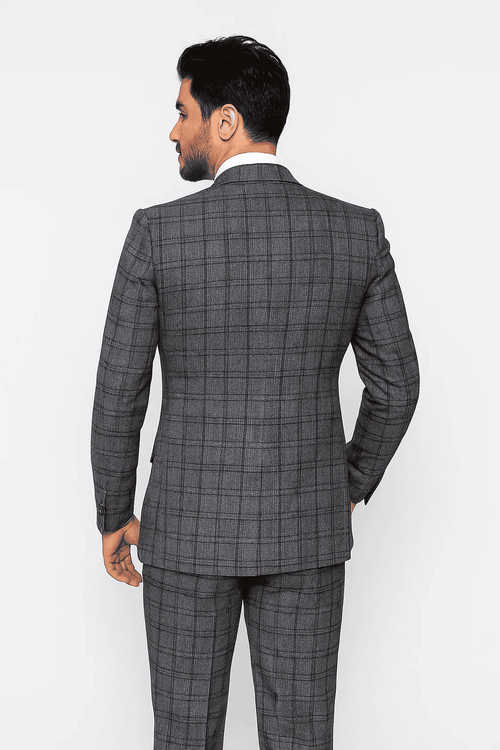 Charcoal with Blue Plaid by Rossiman
