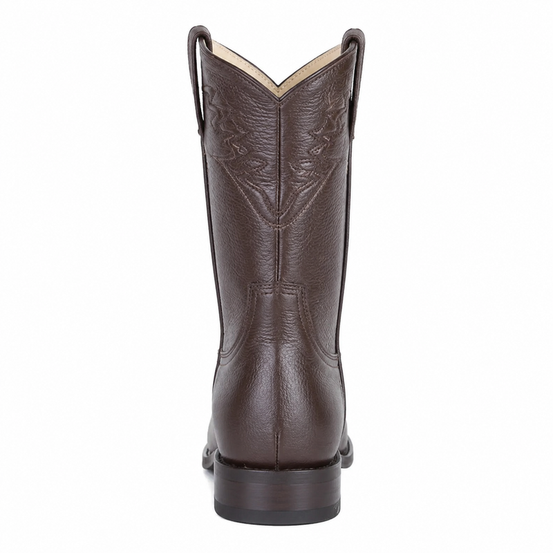 Men's Black Elk Leather Cowboy Boots - Los Altos Roper Dress Boots