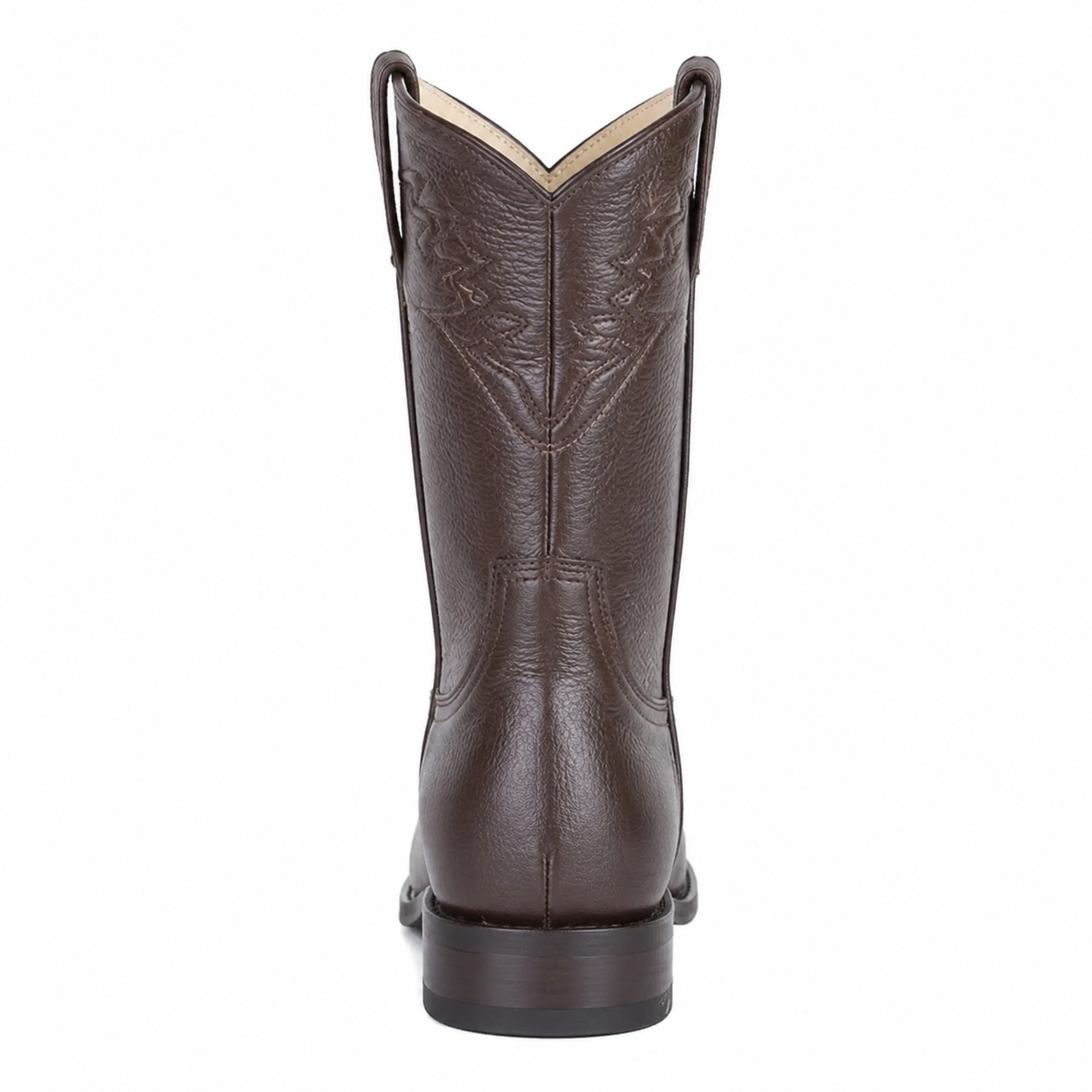 Men's Black Elk Leather Cowboy Boots - Los Altos Roper Dress Boots