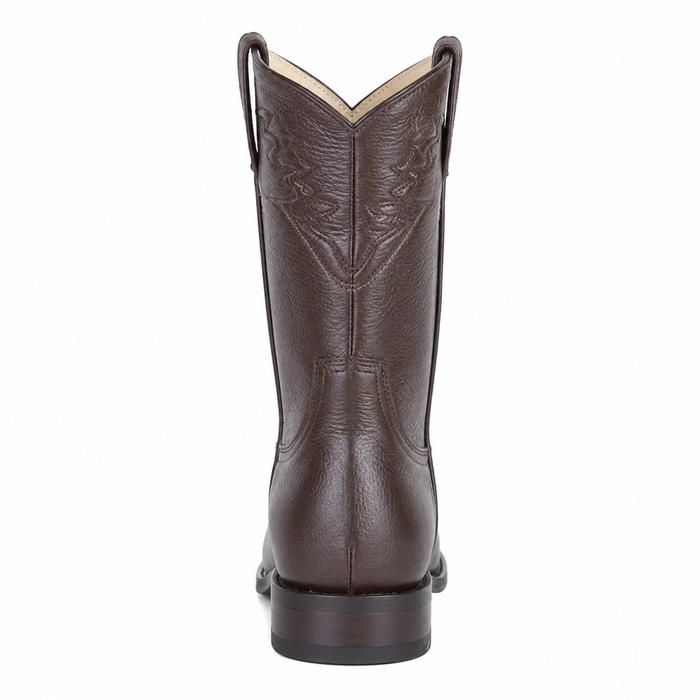 Men's Black Elk Leather Cowboy Boots - Los Altos Roper Dress Boots