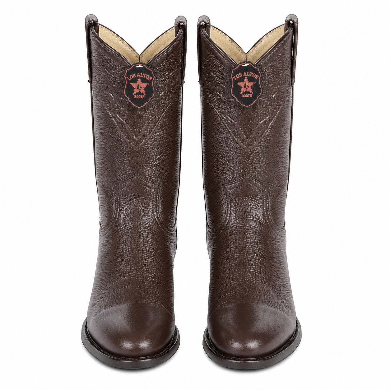 Men's Black Elk Leather Cowboy Boots - Los Altos Roper Dress Boots