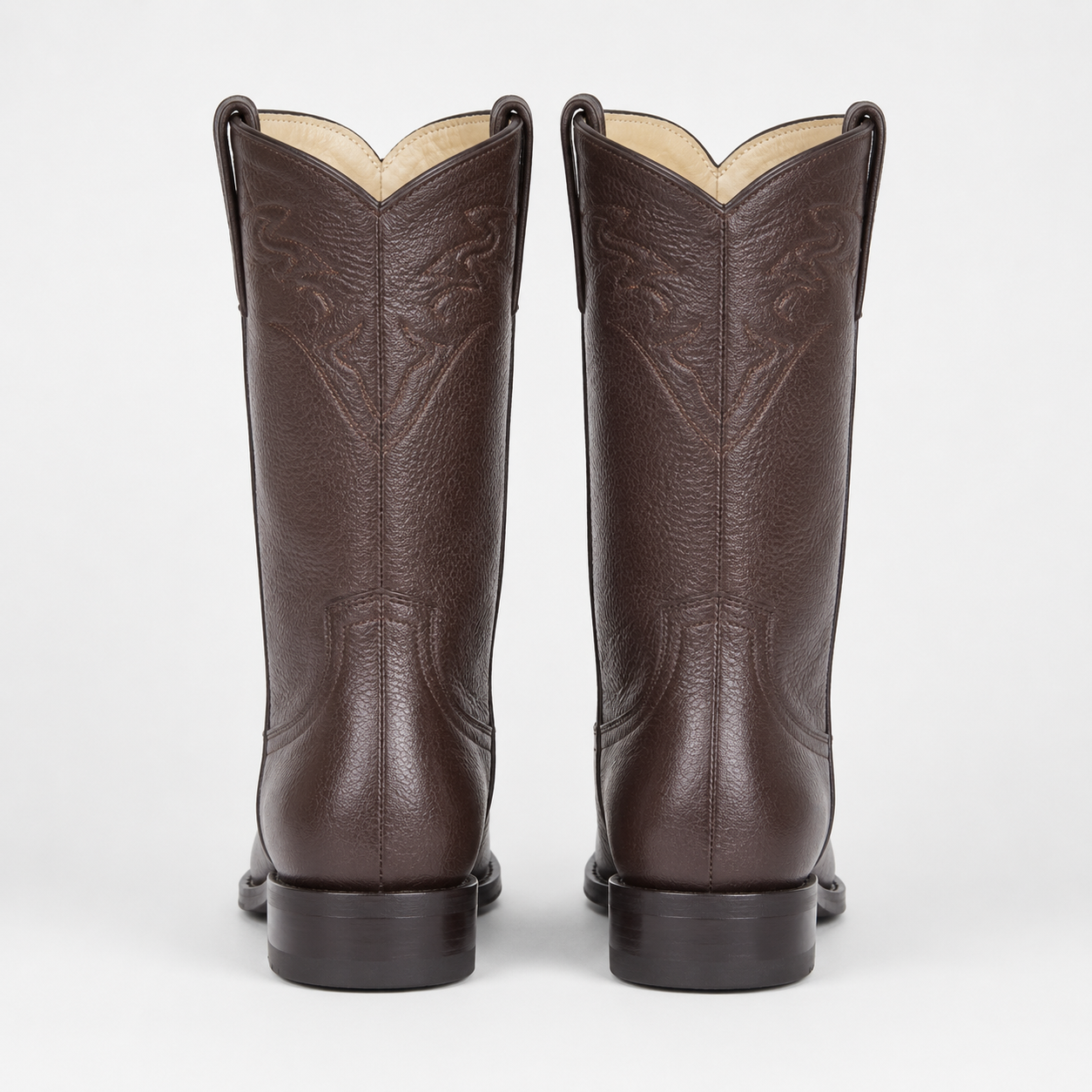 Men's Black Elk Leather Cowboy Boots - Los Altos Roper Dress Boots