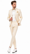 Men’s White and Gold Paisley Prom Tuxedo Set for Wedding and Formal Events