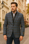 Menâ€™s Blue & Grey Checkered Wool Blazer with Quilted Inner Layer â€“ Alberto Nardoni Collection