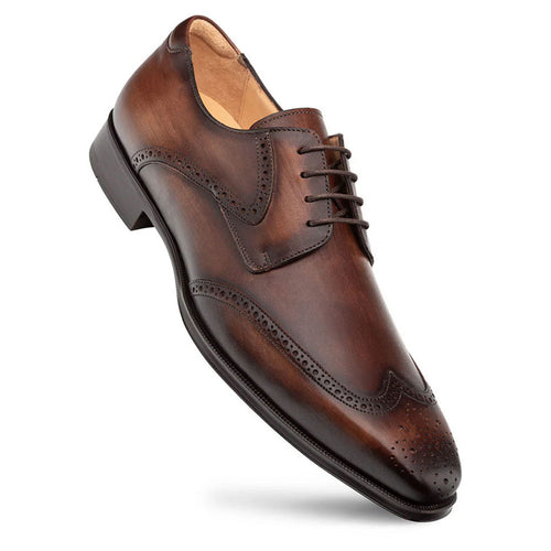Men’s Mezlan Tasso Chestnut Derby Oxford – Premium Calfskin Leather Dress Shoe, Made in Spain