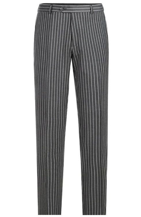 Mens Grey Pinstripe Suit Classic Fit Notch Lapel Charcoal - Gray Pinstripe Suit