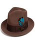 Brown Dress Hat 1920s Fedora Style - Mens Classic Wool Fedora Dress Hat in Brown