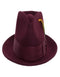 Burgundy Dress Hat 1920s Fedora Style - Mens Classic Wool Fedora Dress Hat in Burgundy