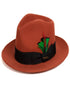 Rust Dress Hat 1920s Fedora Style - Mens Classic Wool Fedora Dress Hat in Rust