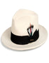 White and Black Dress Hat 1920s Fedora Style - Mens Classic Wool Fedora Dress Hat in White and Black