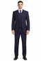 Classic Fit Pleated Pants - 2 Button Suit Pinstripe - Vested Suit 3 Pieces Suits Navy
