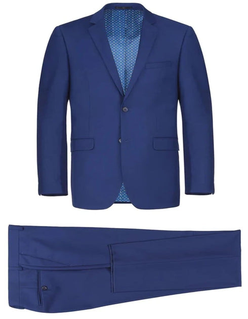 Cobalt Blue Suit - Mens Basic Two Button Classic Fit Royal Sapphire Blue Suit