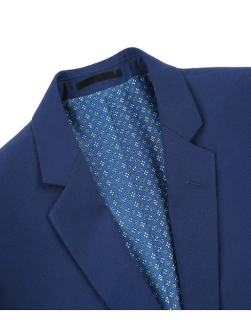 Cobalt Blue Suit - Mens Basic Two Button Classic Fit Royal Sapphire Blue Suit