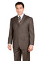 Classic Men's 3-Button Wool Pinstripe Suit in Brown