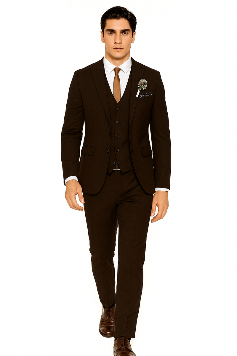 Mens Brown Linen Suit - Brown Summer Wedding Suit