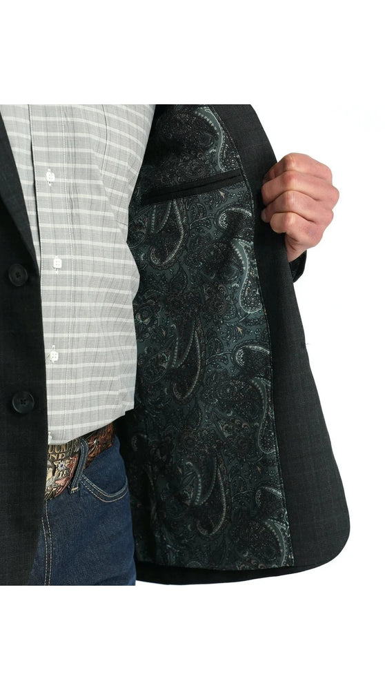 Cinch Men's Charcoal Grey Western Suit Jacket with Paisley Lining