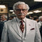 Mens Colonel Sanders White Double Breasted Suit One Chest Pocket Costume