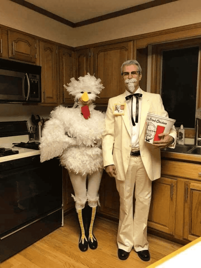 Mens Colonel Sanders White Single Breasted Suit Besom Costume